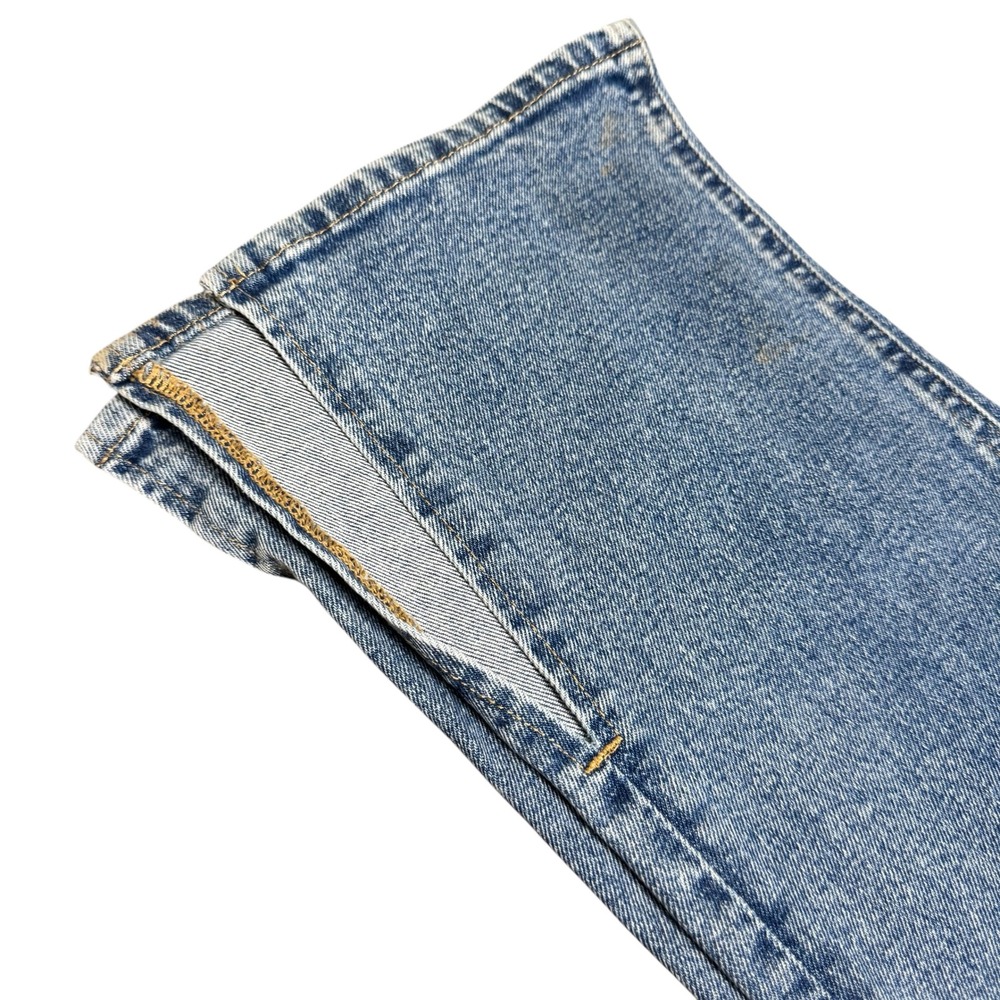 H&M Women Blue High Waisted Straight Leg Side Slit Jeans Size‎ 4 Medium Wash - Picture 4 of 5
